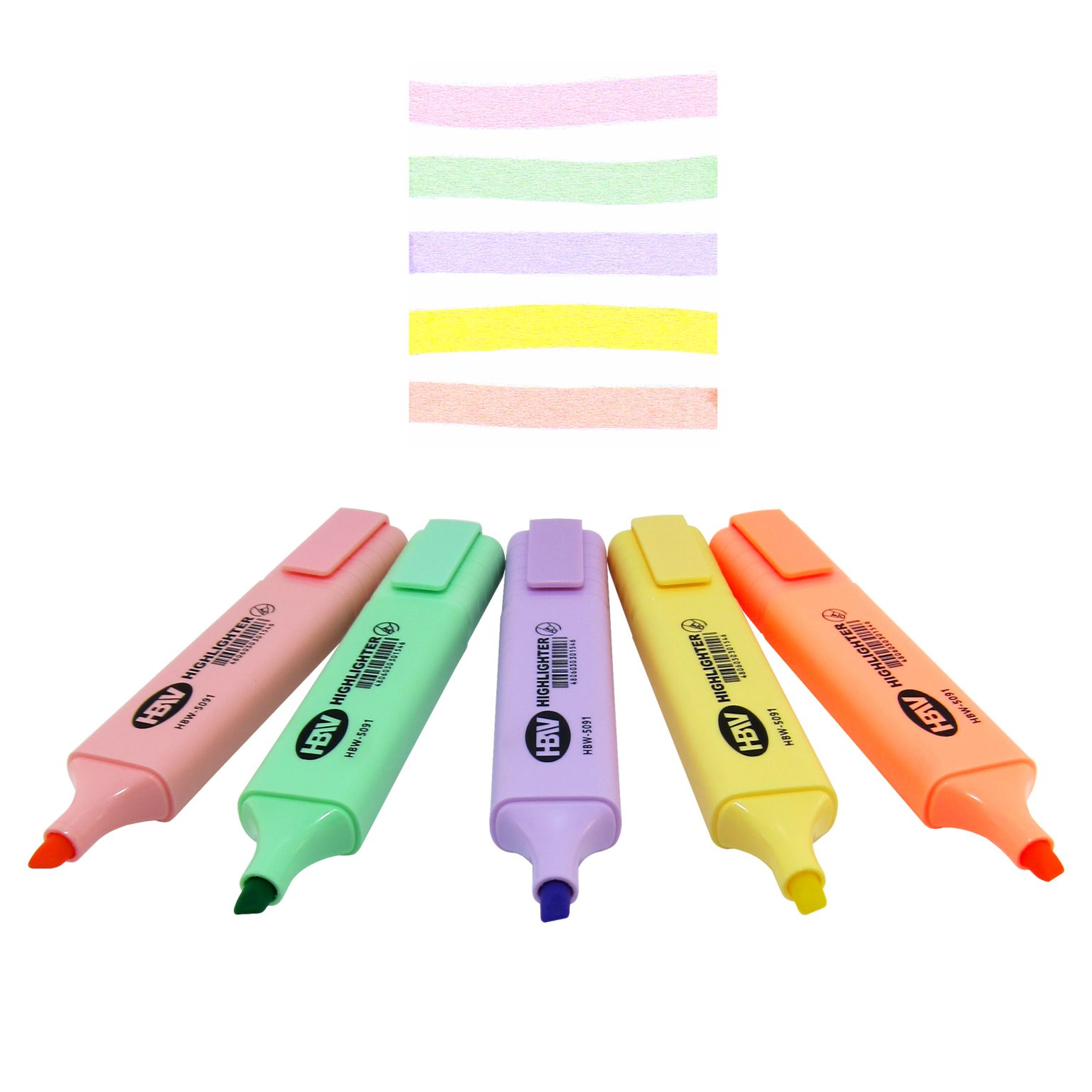 HBW HIGHLIGHTER PASTEL SET COLOR 5's HBW