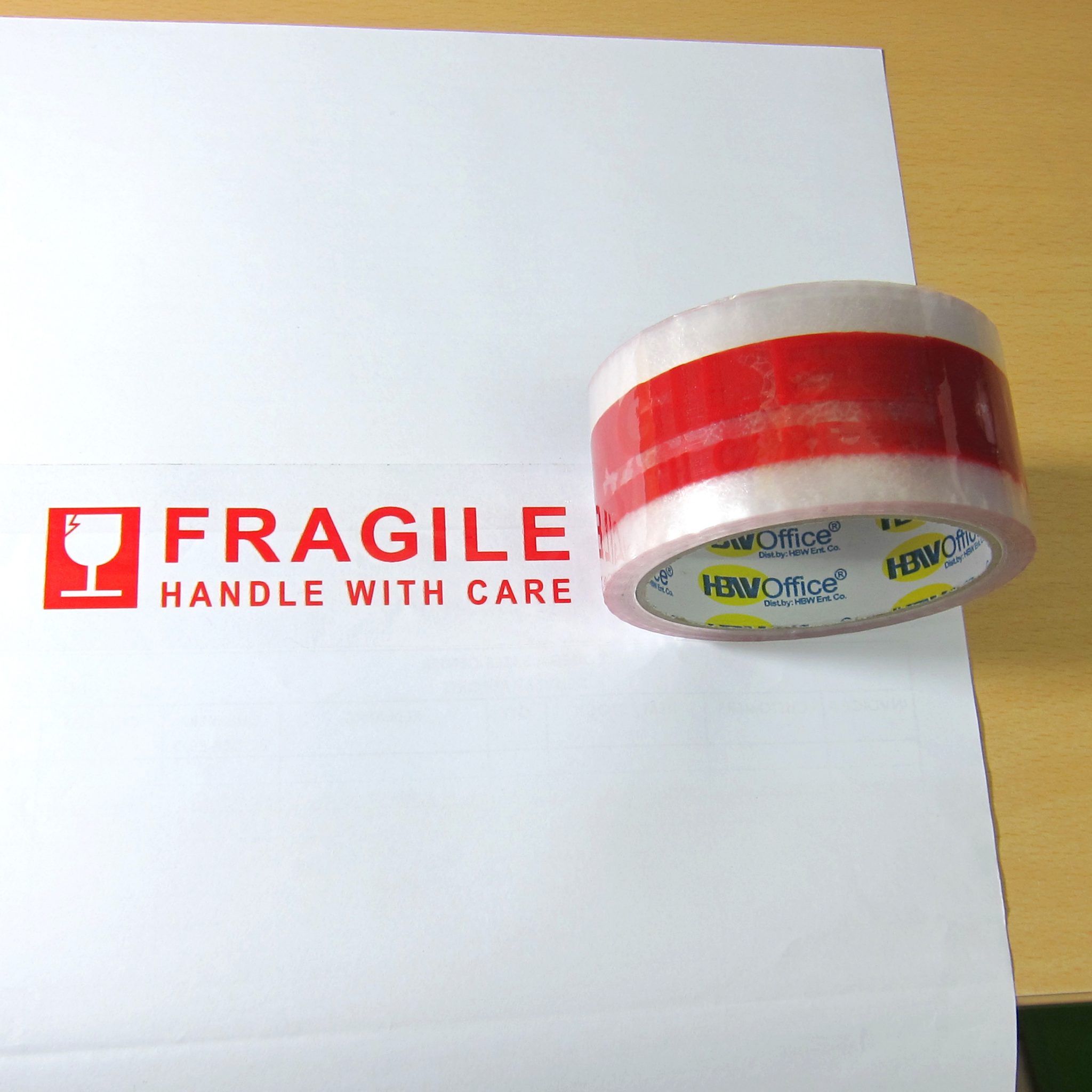 HBW FRAGILE PACKAGING TAPE 48mm X 50m HBW