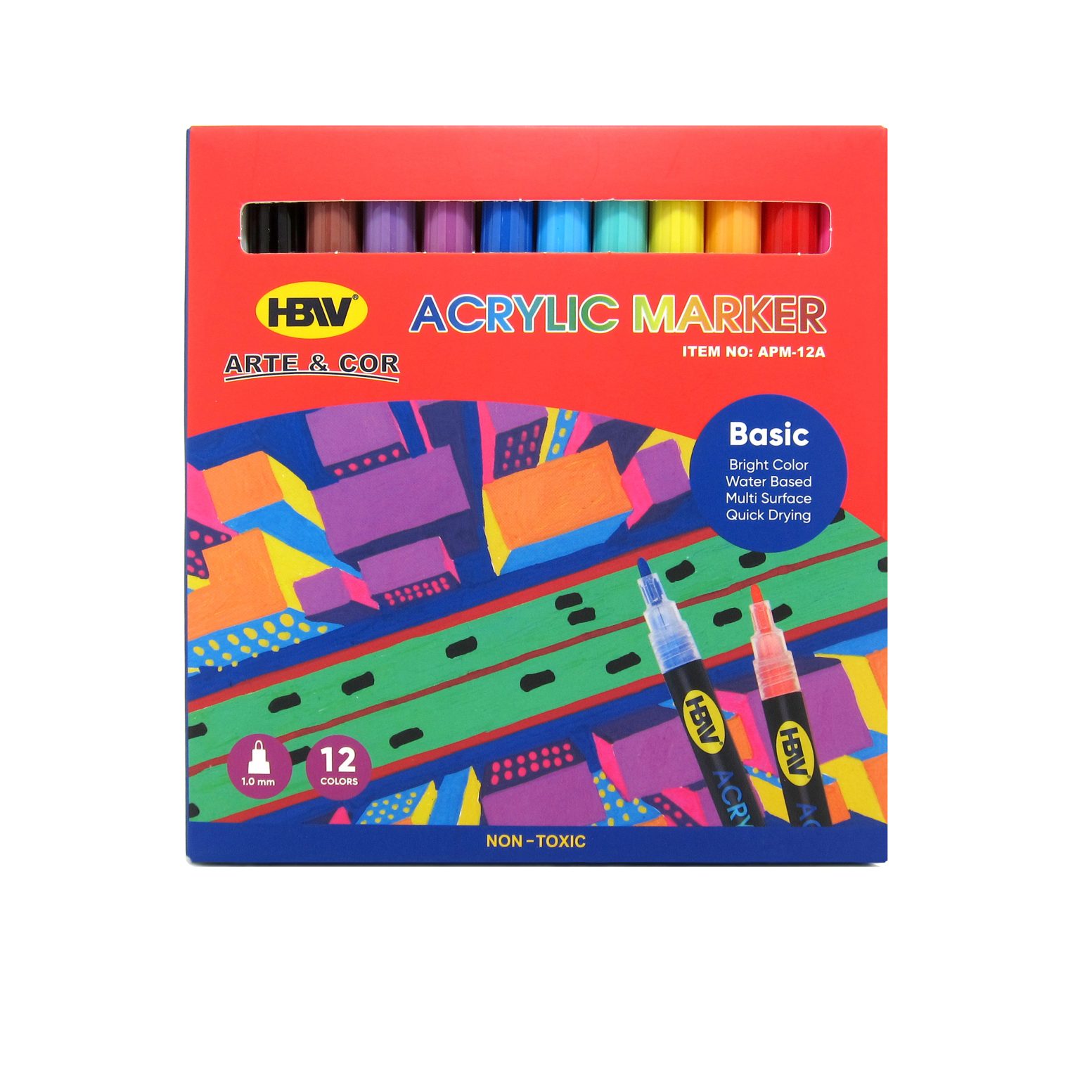 HBW Arte & Cor Acrylic Marker (BASIC) APM-12A - HBW