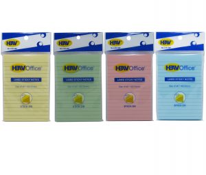 HBWOffice LINED STICKY NOTES 4x6 INCHES 100 SHEETS - HBW